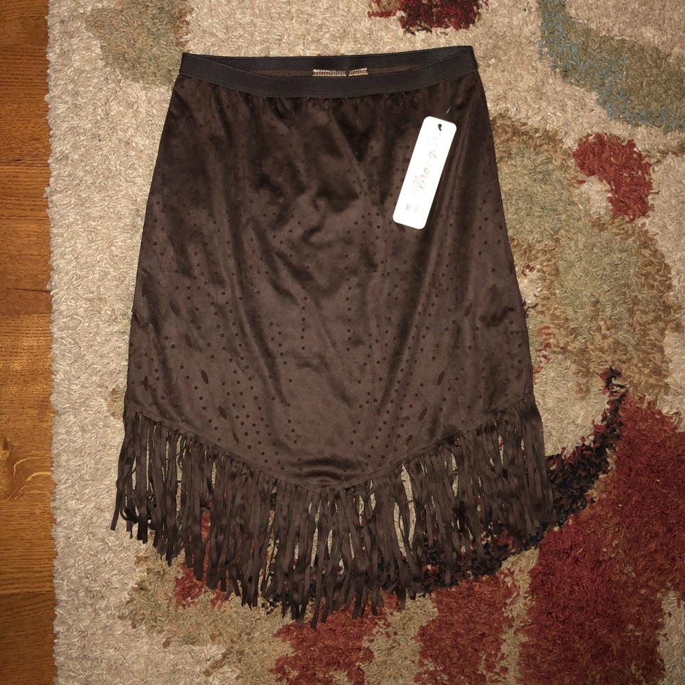 Wrangler suede fringe skirt